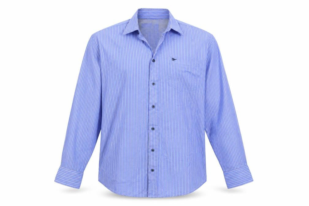 Mens UK Size M Black Label Blue  Button-Up Long Sleeve Casual Shirt
