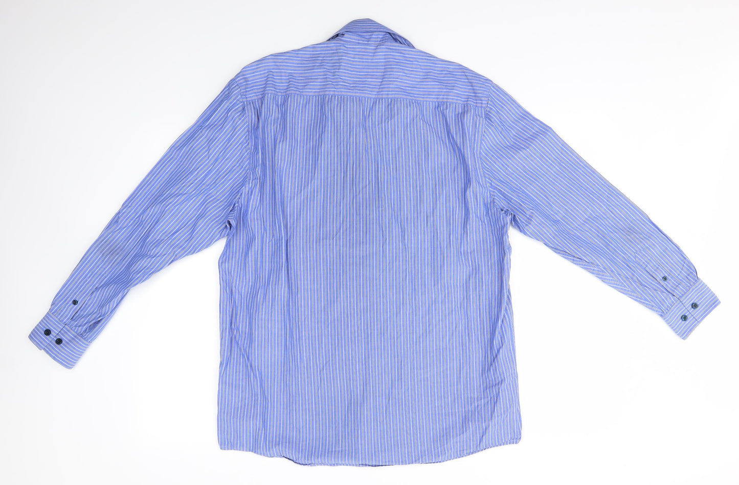 Mens UK Size M Black Label Blue  Button-Up Long Sleeve Casual Shirt