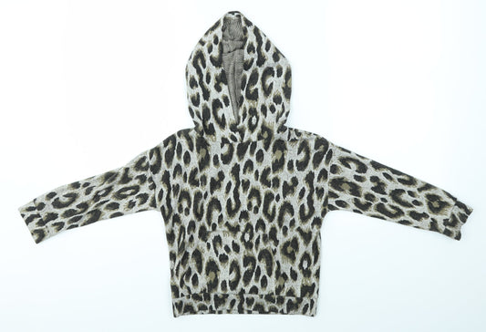 Matalan Girls Multicoloured Animal Print  Pullover Hoodie Size 7 Years