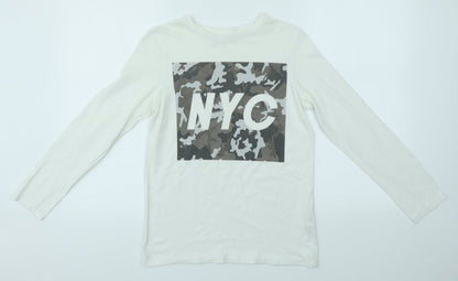 Primark Boys White   Basic T-Shirt Size 11-12 Years  - NYC