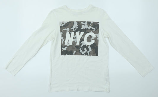 Primark Boys White   Basic T-Shirt Size 11-12 Years  - NYC
