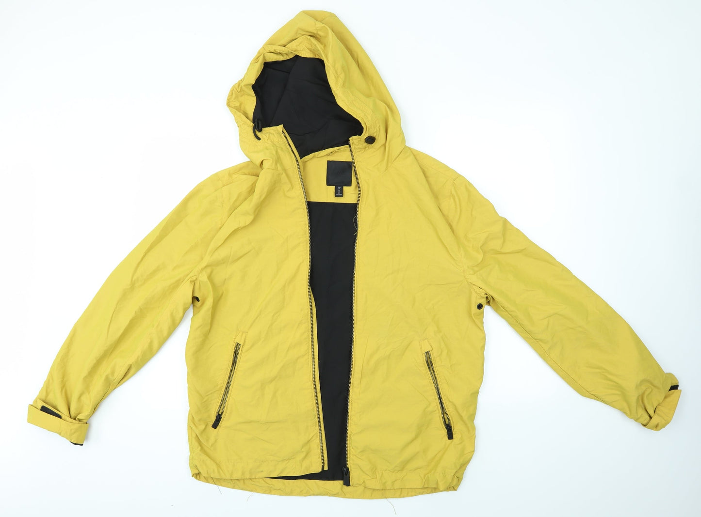 H&M Womens Yellow   Overcoat Coat Size M