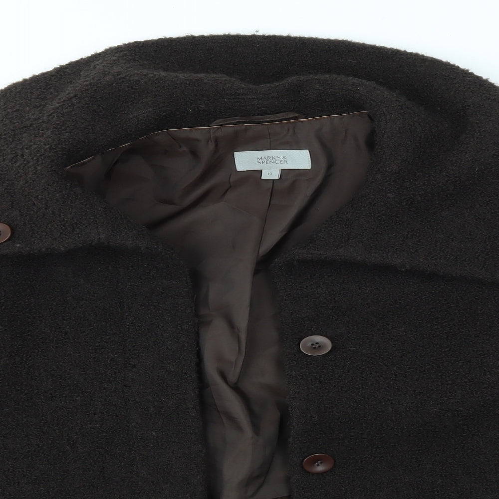 Womens UK Size 10 M&S Brown Overcoat