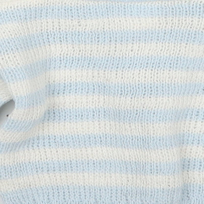 Preworn Boys Multicoloured Striped  Cardigan Jumper Size 6-9 Months