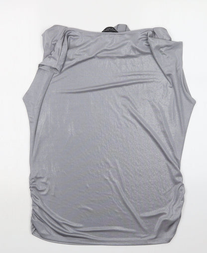Womens UK Size 18 Dorothy Perkins Silver Basic Blouse
