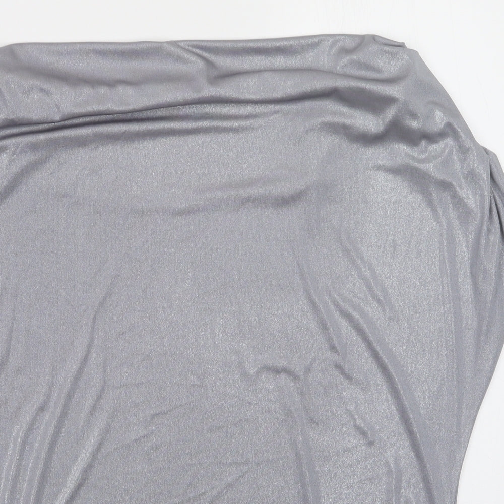 Womens UK Size 18 Dorothy Perkins Silver Basic Blouse