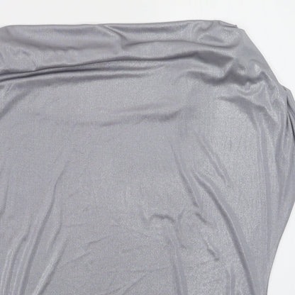 Womens UK Size 18 Dorothy Perkins Silver Basic Blouse