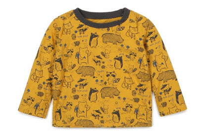 George Boys Yellow Animal Print  Basic T-Shirt Size 9-12 Months