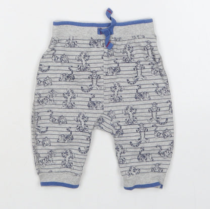 George Baby Grey Striped  Sweatpants Trousers Size 0-3 Months  - Winnie the Pooh