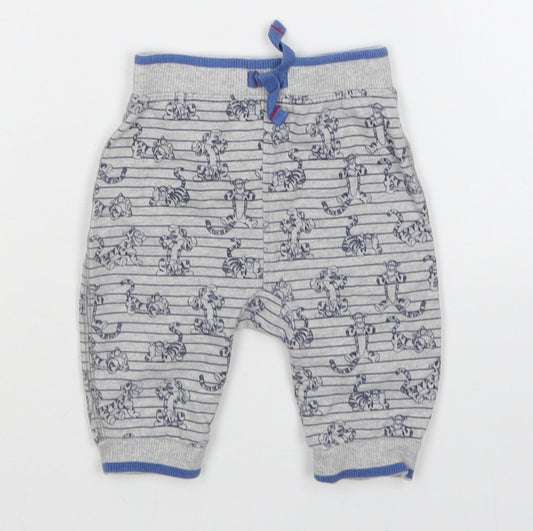 George Baby Grey Striped  Sweatpants Trousers Size 0-3 Months  - Winnie the Pooh