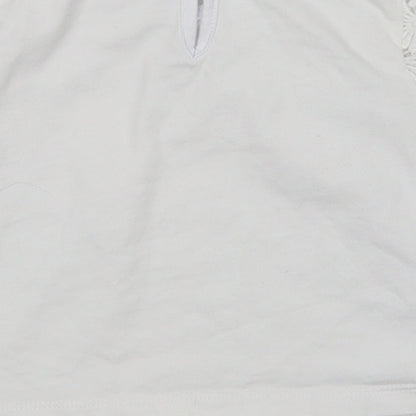TU Girls White Floral  Basic T-Shirt Size 6 Years