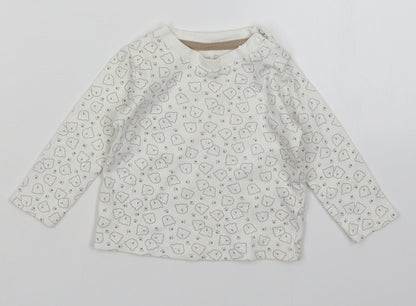 Lupilu Baby White Animal Print  Basic T-Shirt Size 3-6 Months