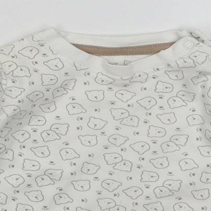 Lupilu Baby White Animal Print  Basic T-Shirt Size 3-6 Months