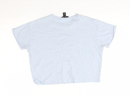 New Look Girls Blue   Basic T-Shirt Size 14-15 Years  - think happy :)
