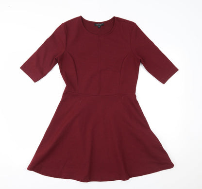 Topshop Womens Red   Fit & Flare  Size 10