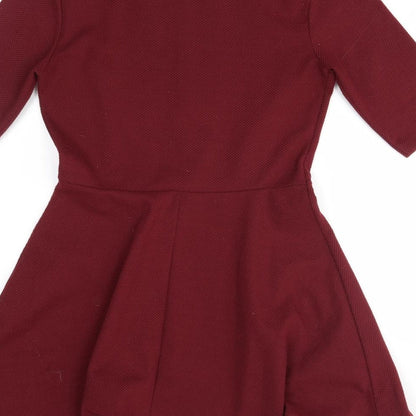 Topshop Womens Red   Fit & Flare  Size 10