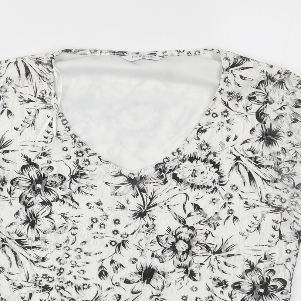 Womens UK Size 10 editions White Basic Blouse