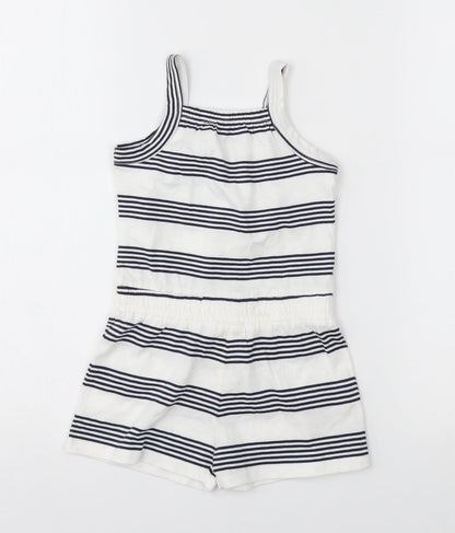 Nutmeg Girls White Striped  Romper One-Piece Size 2-3 Years