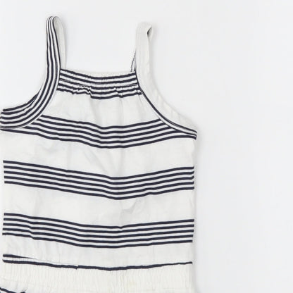 Nutmeg Girls White Striped  Romper One-Piece Size 2-3 Years