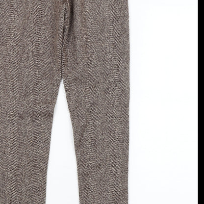 Javier Larrainzar Womens Brown Argyle/Diamond  Trousers  Size 10 L29 in