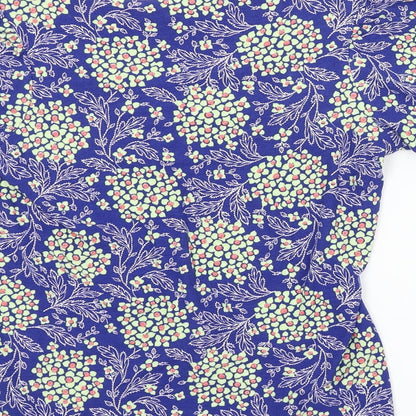 NEXT Womens Blue Floral  Basic Blouse Size 8