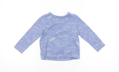 F&F Baby Blue Animal Print  Basic T-Shirt Size 12-18 Months