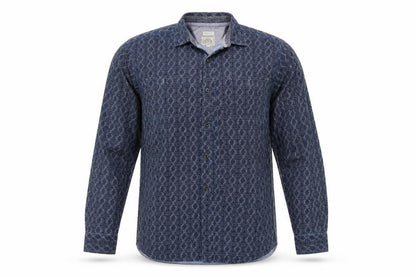 Mens UK Size L Preworn Blue  Button-Up Long Sleeve Casual Shirt