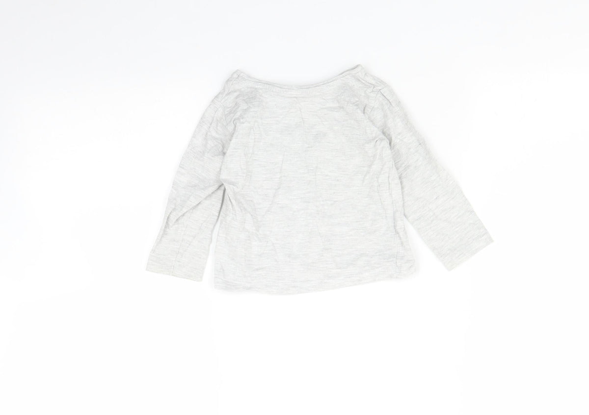 Primark Baby Grey   Basic T-Shirt Size 9-12 Months  - Butterfly