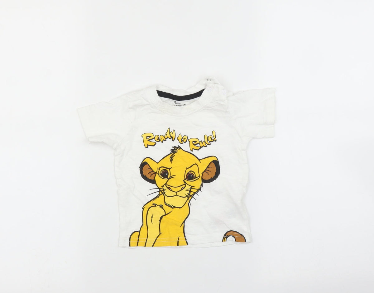 Primark Baby White   Basic T-Shirt Size 6-9 Months  - Simba