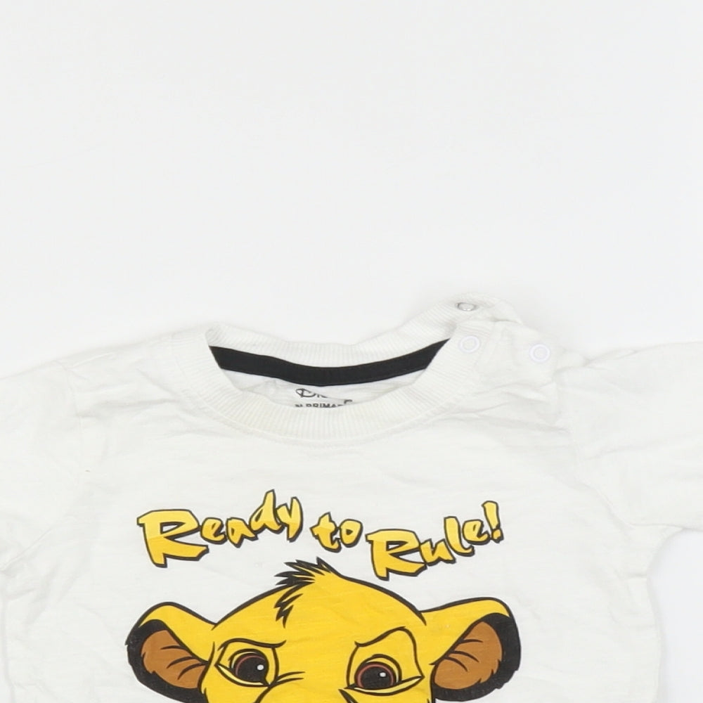 Primark Baby White   Basic T-Shirt Size 6-9 Months  - Simba