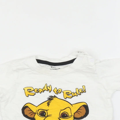 Primark Baby White   Basic T-Shirt Size 6-9 Months  - Simba