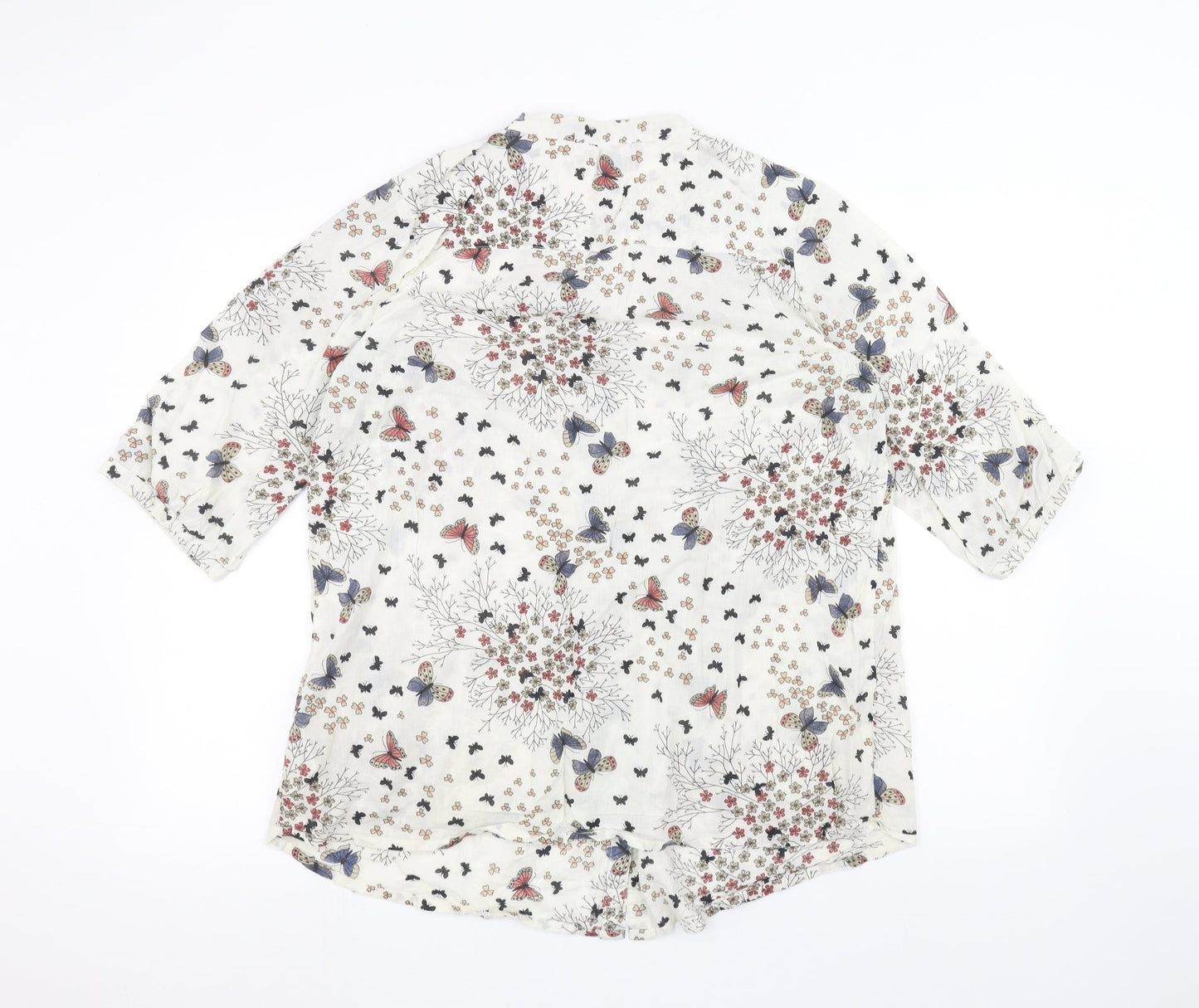 Womens UK Size 16 Being casual White Basic Button-Up