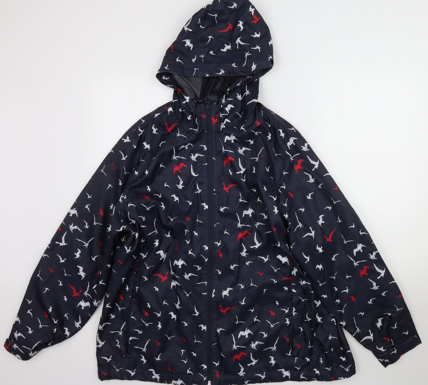 Maine Womens Blue   Rain Coat Coat Size 20  - Birds