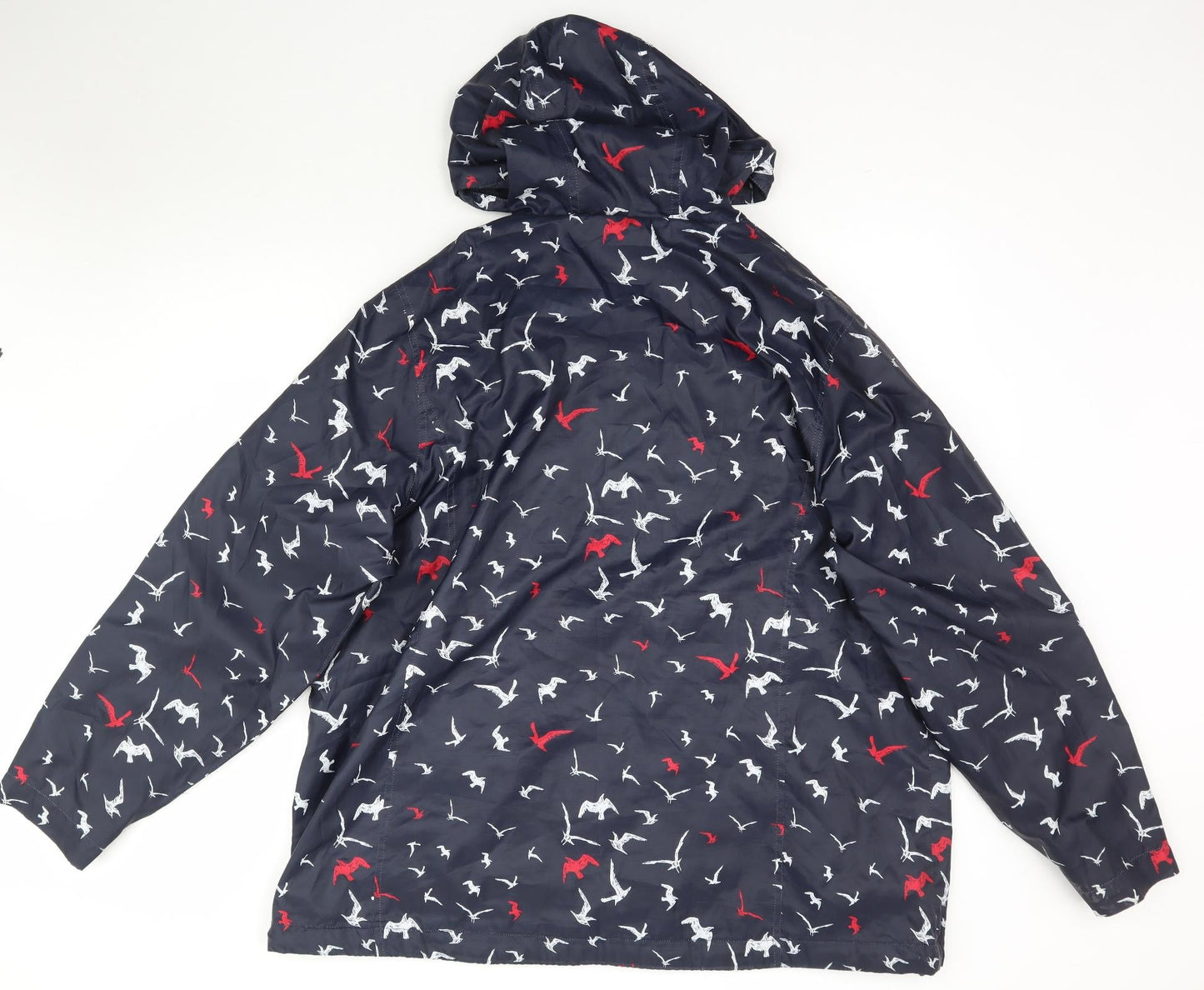 Maine Womens Blue   Rain Coat Coat Size 20  - Birds