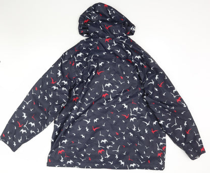 Maine Womens Blue   Rain Coat Coat Size 20  - Birds