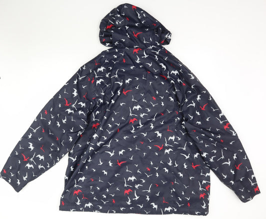 Maine Womens Blue   Rain Coat Coat Size 20  - Birds