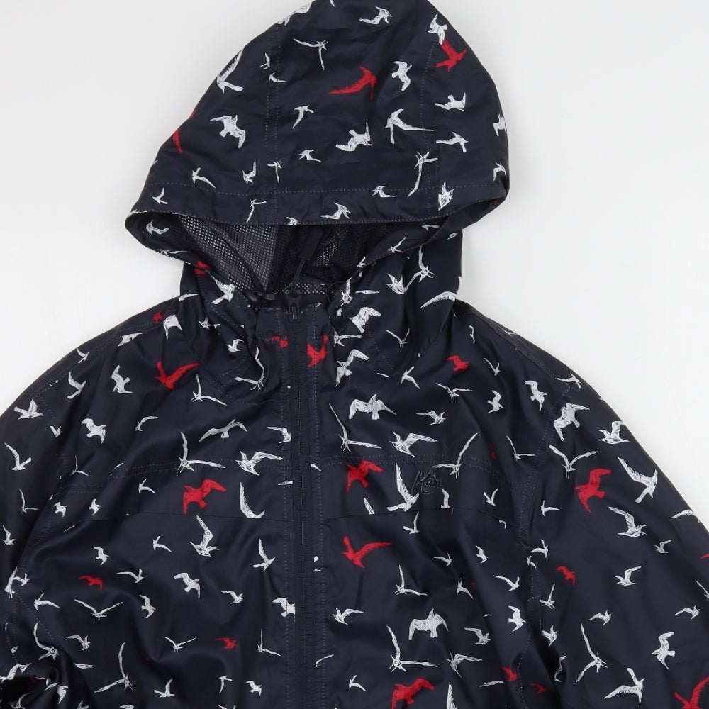 Maine Womens Blue   Rain Coat Coat Size 20  - Birds