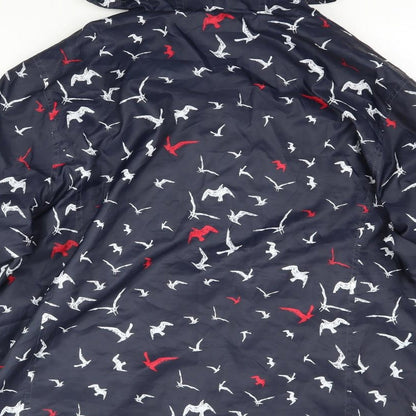 Maine Womens Blue   Rain Coat Coat Size 20  - Birds
