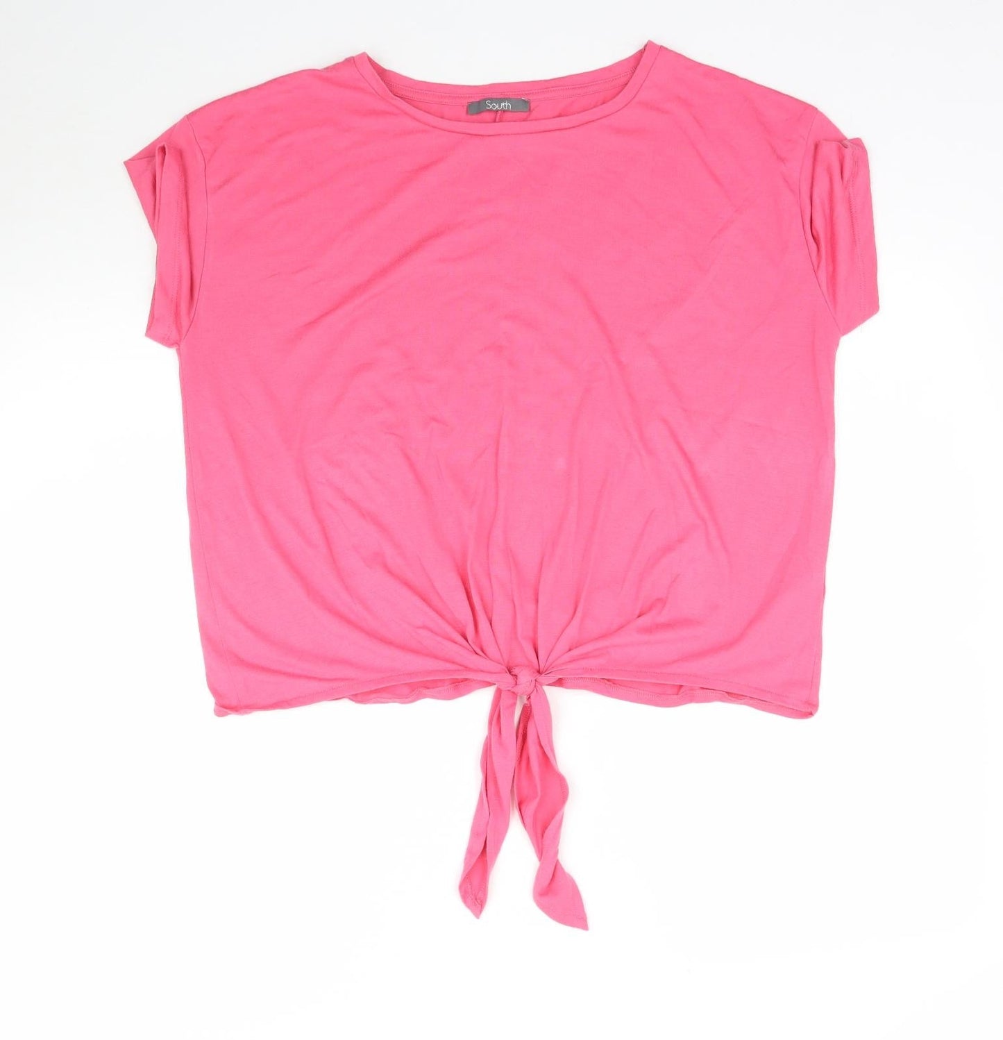 South Womens Pink   Basic T-Shirt Size 16  - Tie detail