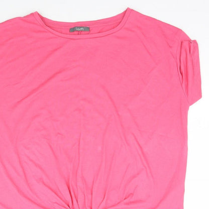 South Womens Pink   Basic T-Shirt Size 16  - Tie detail