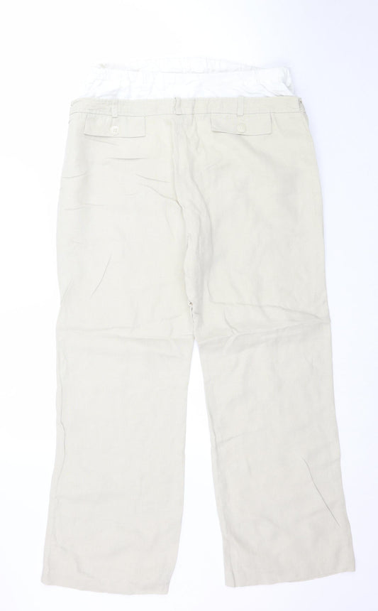 Womens UK Size 12 Moda Regular Fit  Beige Trousers
