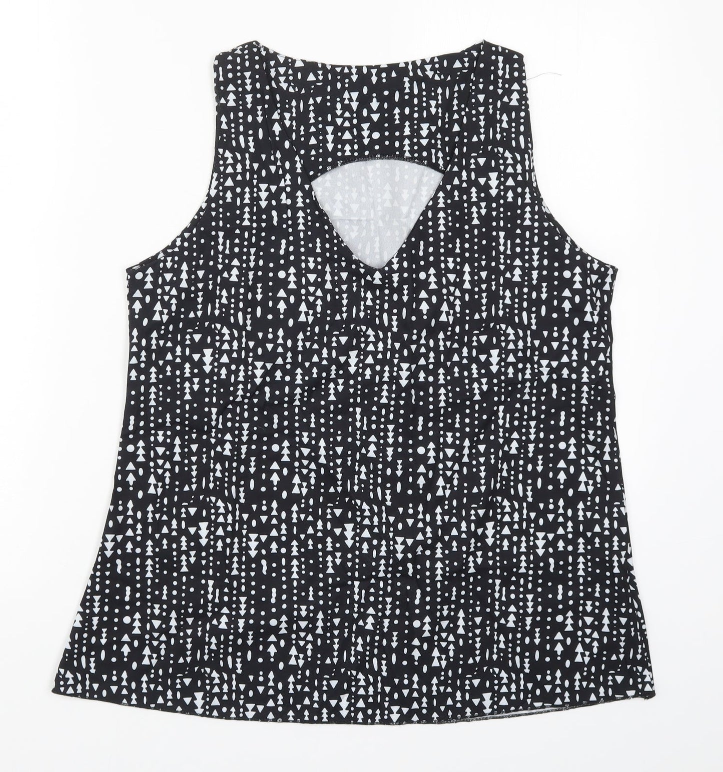 Womens UK Size M Preworn Black Basic Tank