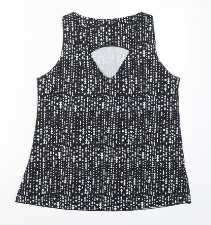 Womens UK Size M Preworn Black Basic Tank