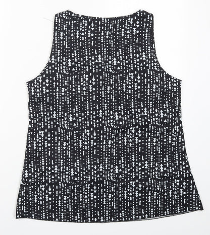 Womens UK Size M Preworn Black Basic Tank