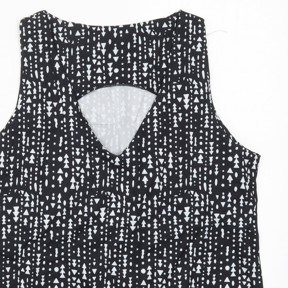 Womens UK Size M Preworn Black Basic Tank