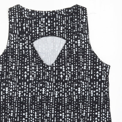 Womens UK Size M Preworn Black Basic Tank