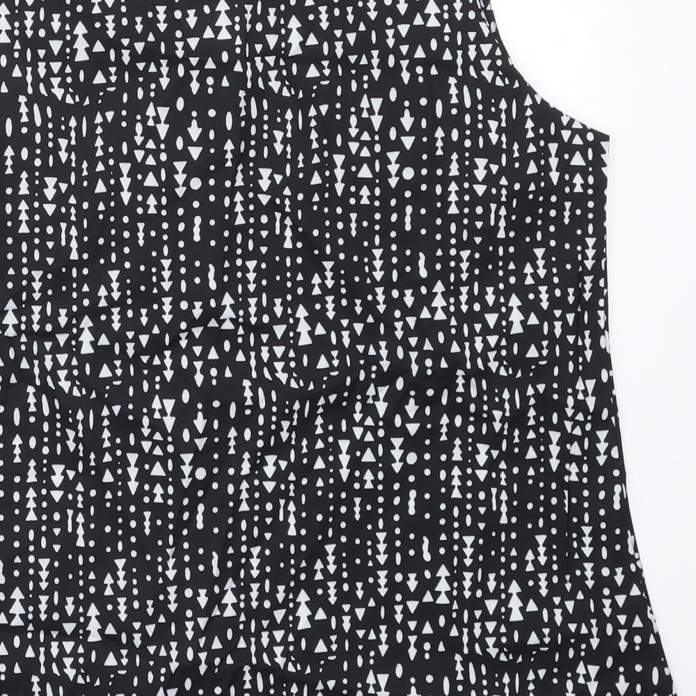 Womens UK Size M Preworn Black Basic Tank