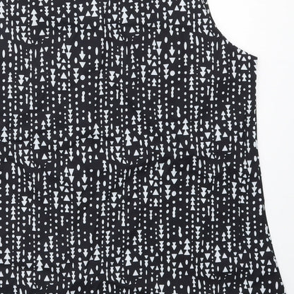 Womens UK Size M Preworn Black Basic Tank