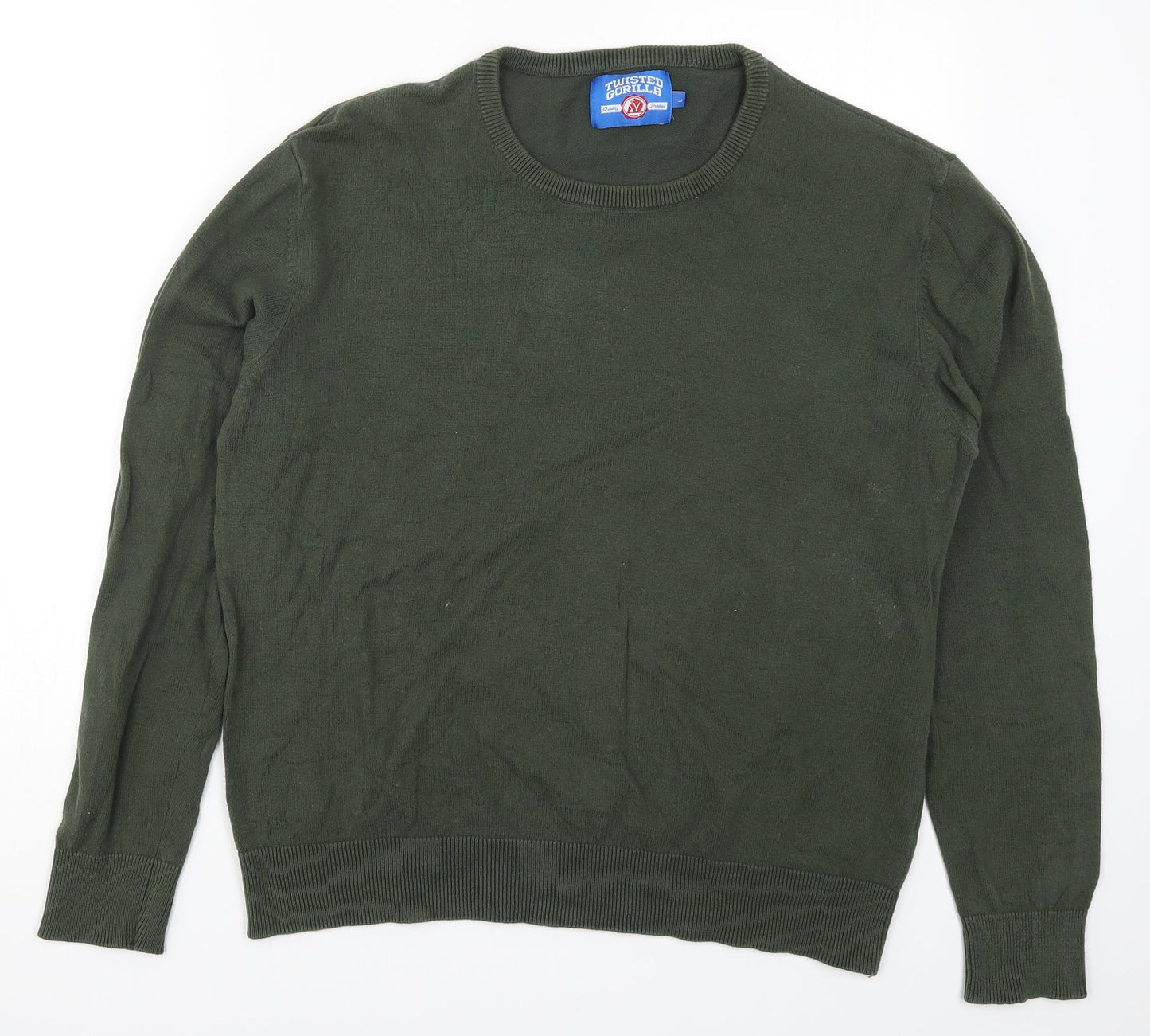 Twister Gorilla Mens Green  Knit Pullover Jumper Size L
