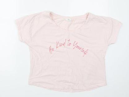 Boux Avenue Womens Pink Solid  Top Pyjama Top Size 12  - Be Kind to Yourself